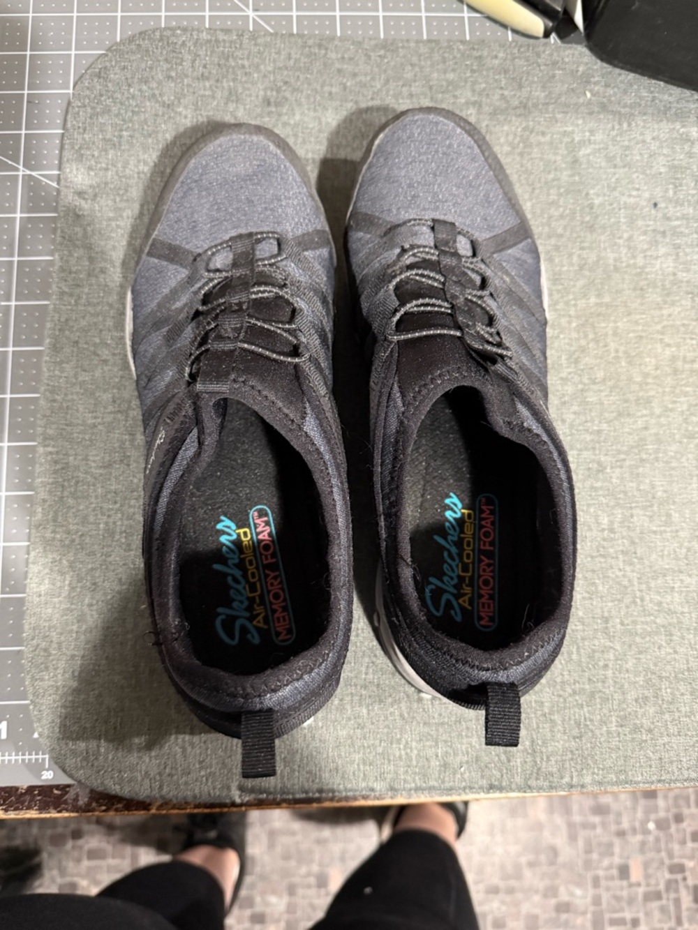 Skechers women's Black and Gray Slip-On Athletic Sneakers